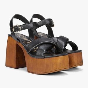 Sam Edelman Black Leather Platform Heels